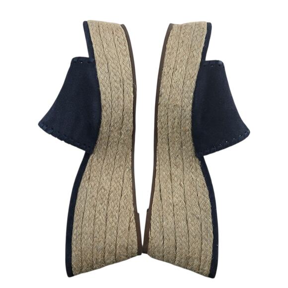 Jack Rogers Platform Espadrille Slide Sandals Womens 11 Blue Suede Boho Preppy - Picture 8 of 11